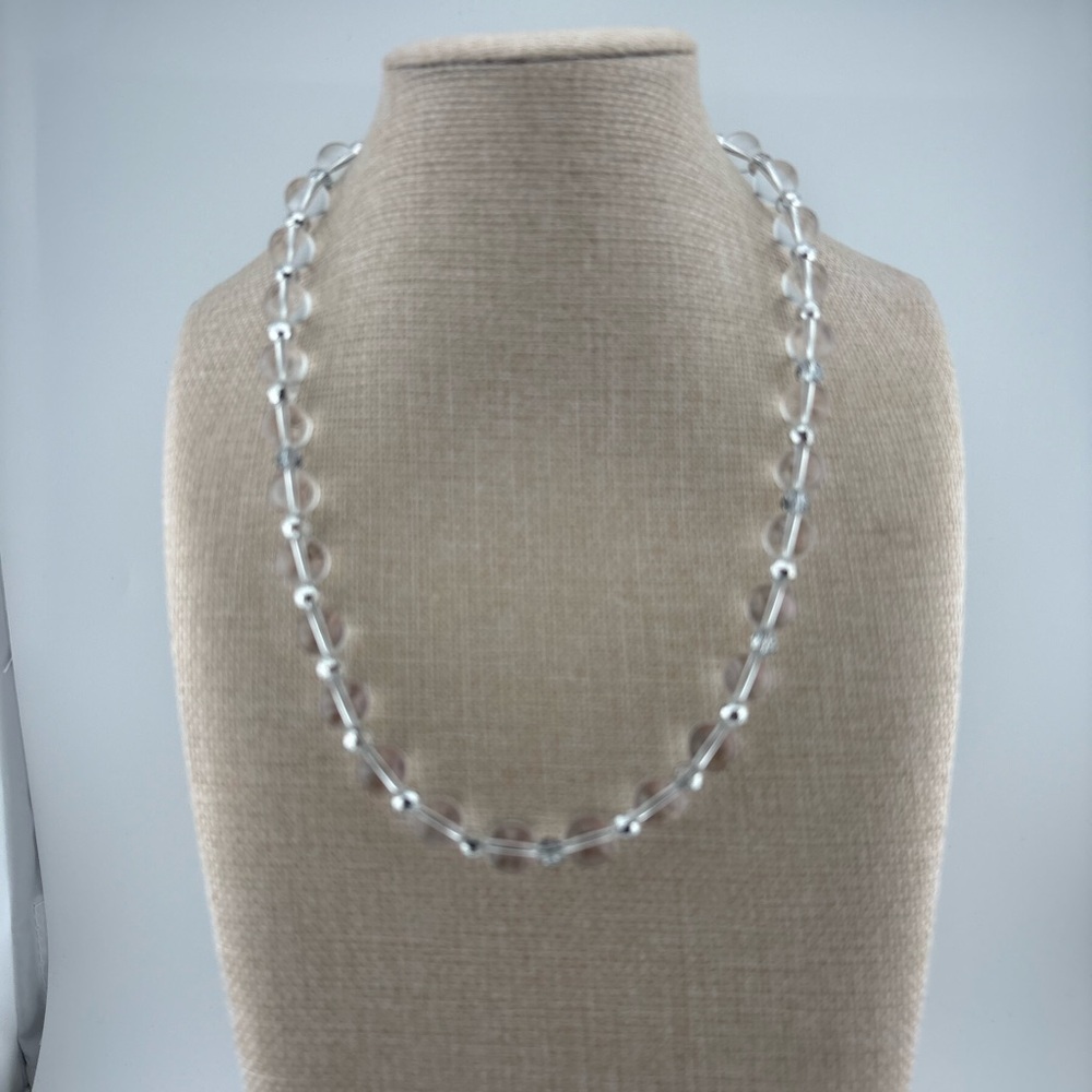 Artisan Crystal Quartz  Bead Necklace – 18”